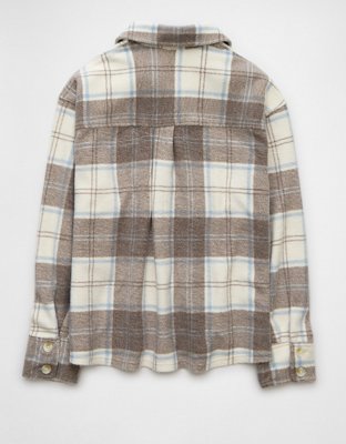 AE Fleece Plaid Shacket