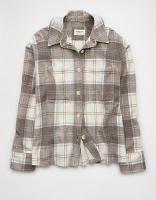 Женские свитеры American Eagle AE Fleece Plaid Shacket — фото 2