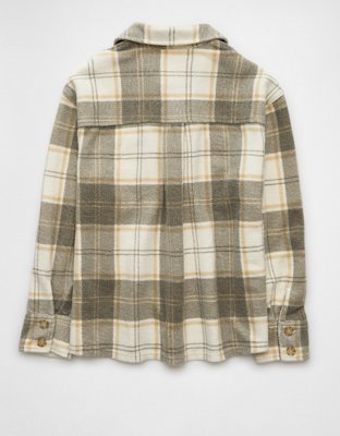 AE Fleece Plaid Shacket