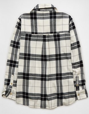 AE Oversized Plaid Button-Up Shirt