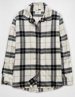 AE Oversized Plaid Button-Up Shirt