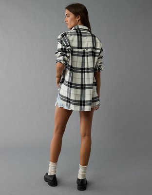 AE Oversized Plaid Button-Up Shirt