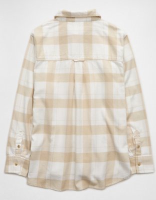 AE Oversized Plaid Button-Up Shirt