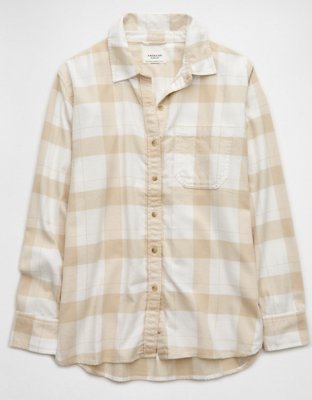 AE Oversized Plaid Button-Up Shirt