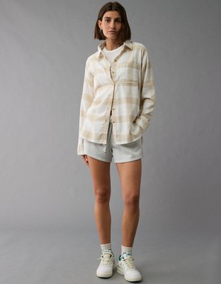 AE Oversized Plaid Button-Up Shirt