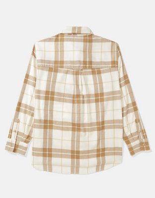 AE Camisa de flannel extragrande de diseño escocés