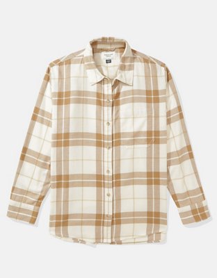 AE Camisa de flannel extragrande de diseño escocés