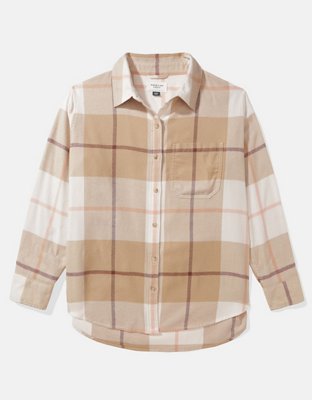 AE Camisa de flannel extragrande de diseño escocés