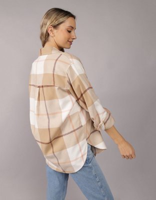 AE Oversized Plaid Flannel Shirt