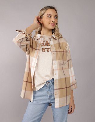 AE Oversized Plaid Flannel Shirt