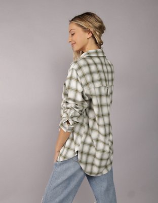 AE Oversized Plaid Flannel Shirt