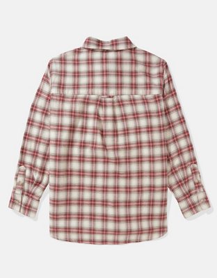 AE Camisa de flannel extragrande de diseño escocés