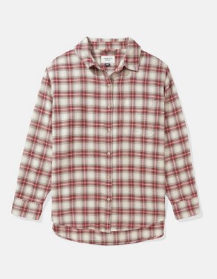 AE Camisa de flannel extragrande de diseño escocés