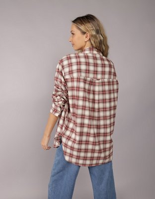 AE Oversized Plaid Flannel Shirt