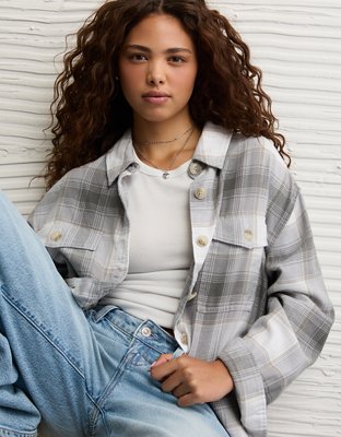AE Plaid Button-Up Shirt