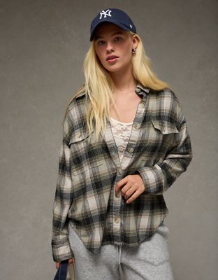 AE Plaid Button-Up Shirt
