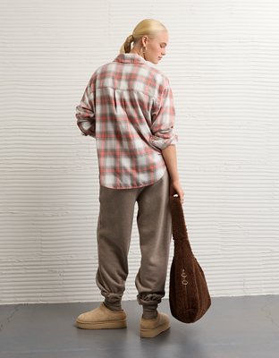 AE Plaid Button-Up Shirt