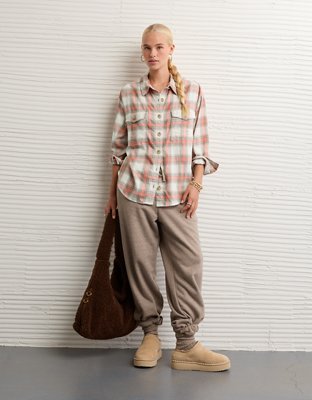 AE Plaid Button-Up Shirt