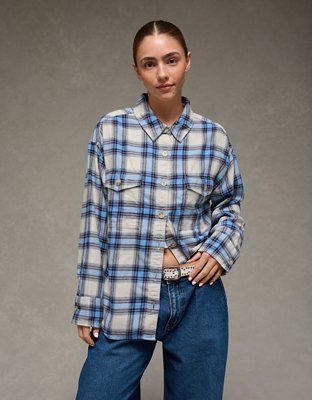 AE Plaid Button-Up Shirt