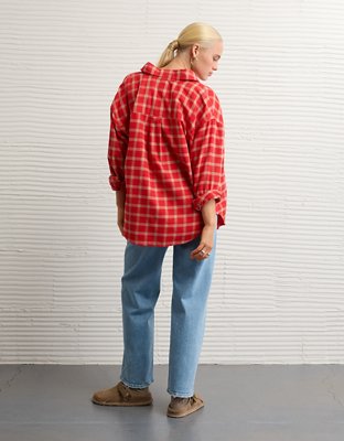 AE Plaid Button-Up Shirt