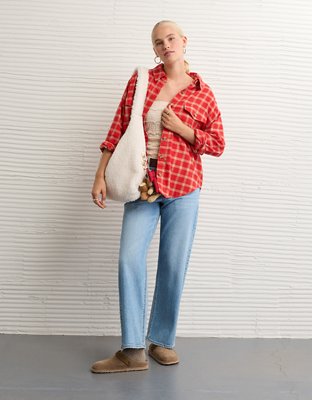 AE Plaid Button-Up Shirt