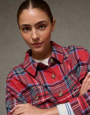 AE Plaid Button-Up Shirt