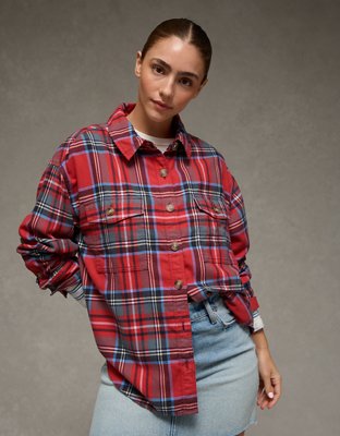 AE Plaid Button-Up Shirt