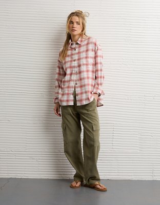 AE Plaid Button-Down Shirt