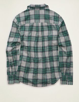 AE Throwback Flannel Button-Up Shirt