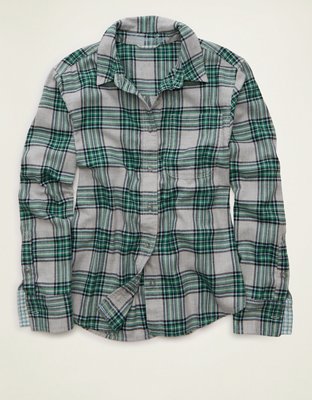 AE Throwback Flannel Button-Up Shirt