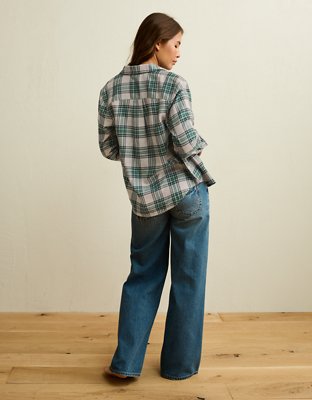 AE Throwback Flannel Button-Up Shirt
