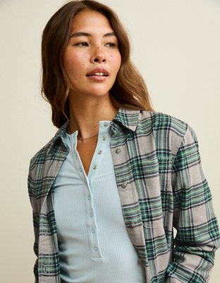 AE Throwback Flannel Button-Up Shirt