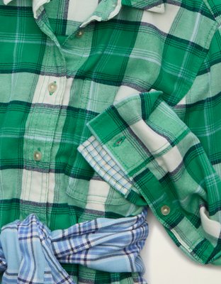 AE Throwback Flannel Button-Up Shirt
