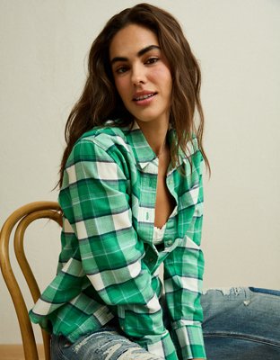 AE Throwback Flannel Button-Up Shirt