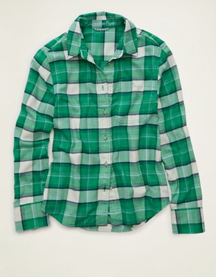 AE Throwback Flannel Button-Up Shirt