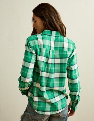 AE Throwback Flannel Button-Up Shirt
