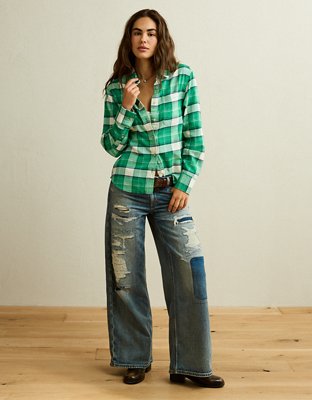 AE Throwback Flannel Button-Up Shirt