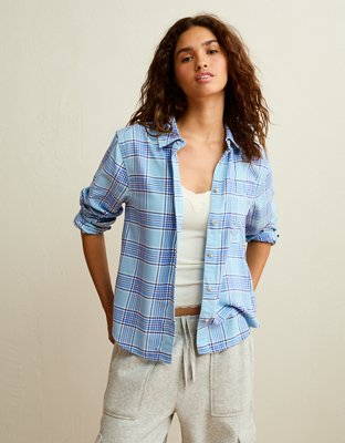 AE Throwback Flannel Button-Up Shirt
