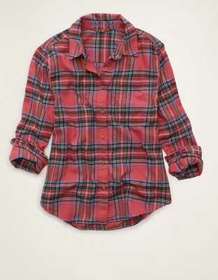 AE Throwback Flannel Button-Up Shirt