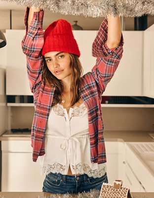 AE Throwback Flannel Button-Up Shirt