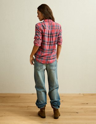 AE Throwback Flannel Button-Up Shirt