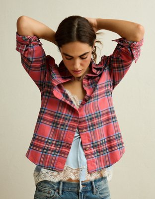 AE Throwback Flannel Button-Up Shirt