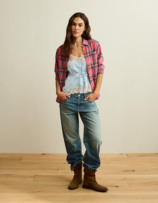 AE Throwback Flannel Button-Up Shirt