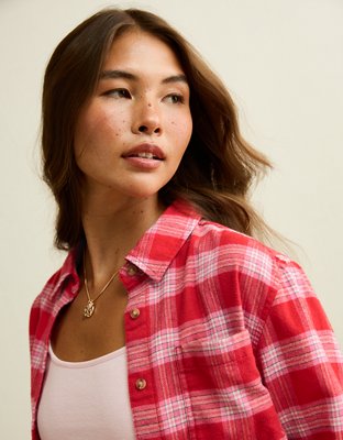 AE Throwback Flannel Button-Up Shirt