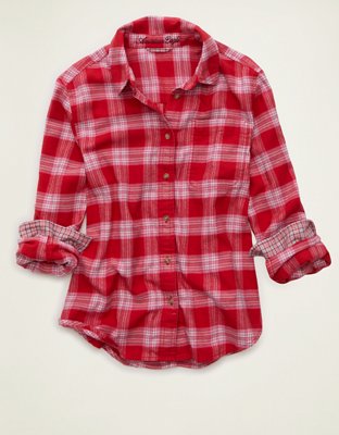 AE Throwback Flannel Button-Up Shirt