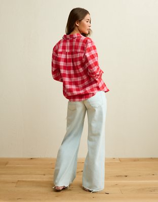 AE Throwback Flannel Button-Up Shirt
