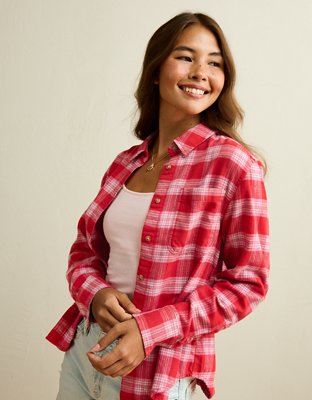 AE Throwback Flannel Button-Up Shirt