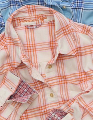 AE Throwback Flannel Button-Up Shirt