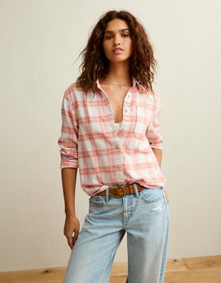 AE Throwback Flannel Button-Up Shirt