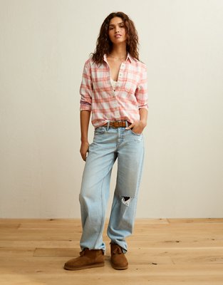 AE Throwback Flannel Button-Up Shirt